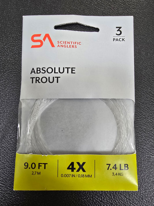 SA Absolute Trout 9ft Leaders 3 pack